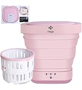 Portable Washing Machine Mini Washer with Drain Basket, Foldable Small Washer for Underwear, Sock...