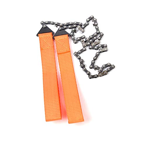 Cuerda de mano de 24 pulgadas, portátil, manual, cuerda de acero, sierra de cadena plegable para jardín, sierra de cadena afilada para camping, senderismo, pesca, picnic
