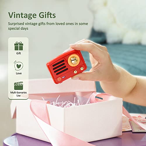 Muzen Otr Magnetic Fridge Sticker Bluetooth Speaker, Retro Small Portable Speaker, Wireless Speaker With Bluetooth 5.0 And Type-C Charge, Best Use For Metal Surface,Vintage Gifts,Red #TOP5