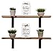 Imperative Décor Rustic Wood Floating Shelves for Wall- Wall Mounted Storage Shelf with L Brackets, Handmade Natural Wood Floating Shelf- Special Walnut 24 inch Floating Shelves Set of 2- (24