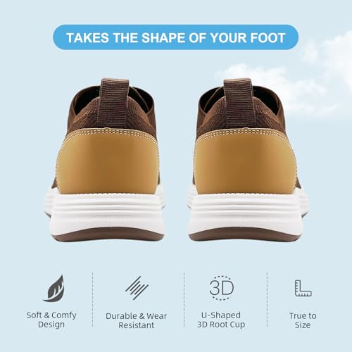Men’s Casual Dress Oxfords Shoes Comfortable Business Fashion Sneakers Loafers Walking Shoes for Men Barefoot Tennis Dark Brown4