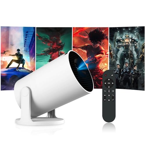HY300 Pro+ Mini Portable Projector, Smart Projector Auto Horizontal Correction 1080P, Brightness 200...