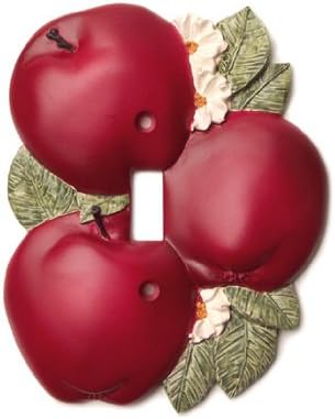 single switch decorative switch plate cover - Red Apple, single decorative light switch plate