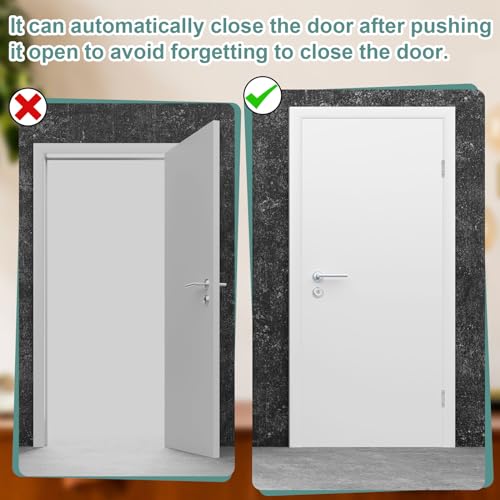 Hicarer 4 Pcs Self Closing Door Hinges 4'' Square 5/8 Inch Radius Corners Auto Spring Loaded Hinges Adjustable Tension Automatic Door Closer Hinge For Garage Commercial Front Back Left Right Hand Door thumb #3