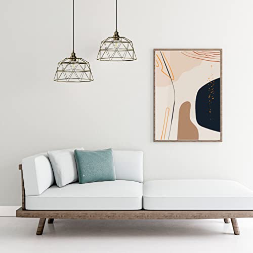 Retro Industrial Cage Pendant Adjustable Hanging Light, Etl Listed, 1-Light, Antique Brass Iron Metal Shade With Matching Cord And Canopy, For Foyer Dining Room Kitchen Island Bedroom #TOP6