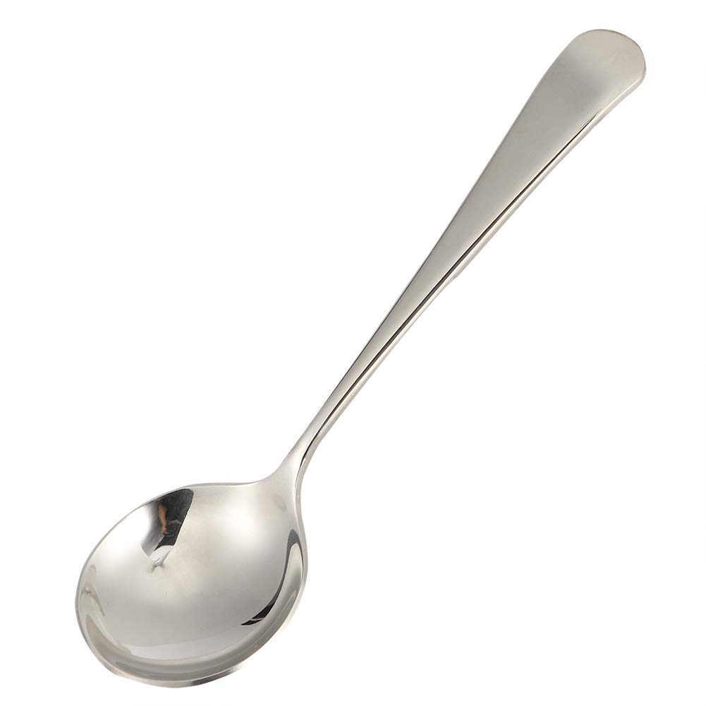 5Pcs Soup Spoons, Round Stainless Steel Teaspoons Small Coffee Spoons 6.3 x 1.7inch(Silver)