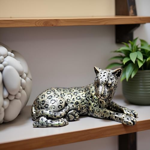 Statue de léopard dorée objet décoration intérieur salon chambre table
