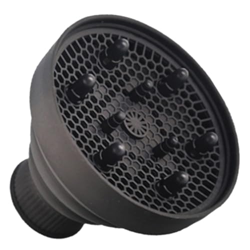 Garneck Difusor Plegable de Silicona Negro para Secador de Pelo Accesorio Duradero para Salón Funda Portátil y Lavable para Secado y Moldeado del Cabello