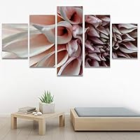 SIGNWIN 5 Panel Canvas Wall Art Botanical Chic Closeup Expressive Multicolor Photography Realism Ultra for Home Decorations Ready to Hang - 60