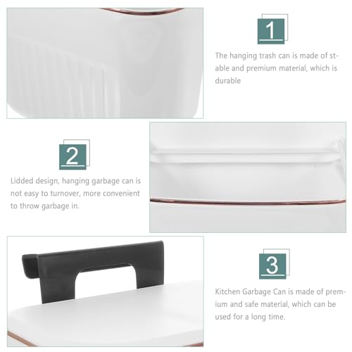 Contenedor de basura colgante para cocina blanco pequeño miniatura 3