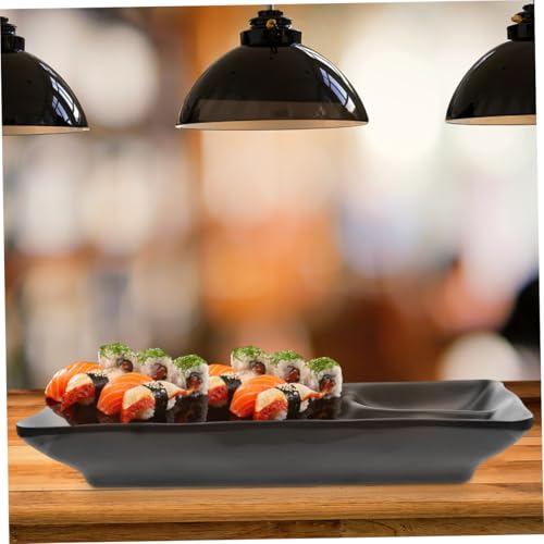 Plato Negro para Sushi Melamina 7.6 x 4.53 x 0.91 in miniatura 5