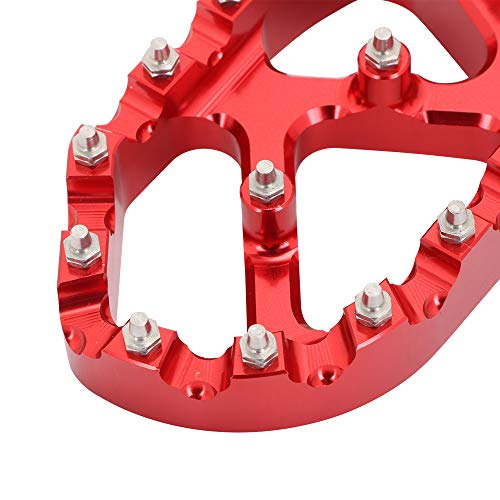 Image of JFG RACING Lengthened Dirt Bike Foot Pegs for CR125 CR250 /CRF150R CRF250R | CNC rest pedal footpegs,for CR125 CR250 02-11 /CRF150R 07-24 /CRF250R 04-24 /CRF300L 21-24 /CRF450R 02-24 /CRF250X CRF450X,red