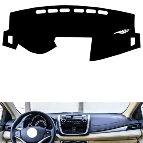 leather dash board cover mat Compatible with Toyota Yaris L 2016-2022 ，dashboard cover(Black)