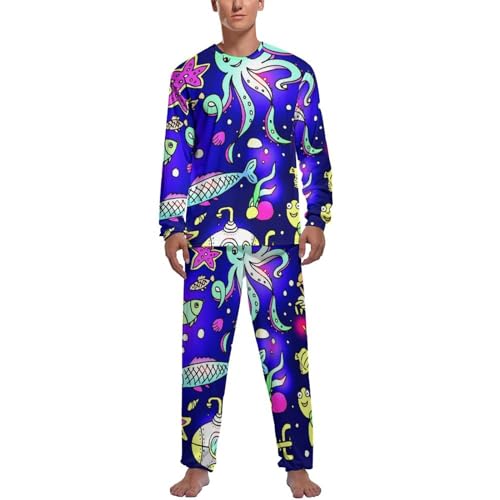 Vêtements de nuit homme pieuvre respirant avec pantalon ajustable