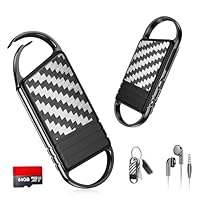 64GB Digitales Diktiergerät - 4800Hr Audio Aufnahmegerät, AI Rauschunterdrückung Audio-Aufnahme mit Wiedergabe, Aufhängbar Sprachaktivierte Voice Recorder, Voice Recorder für Interviews, Vorträge