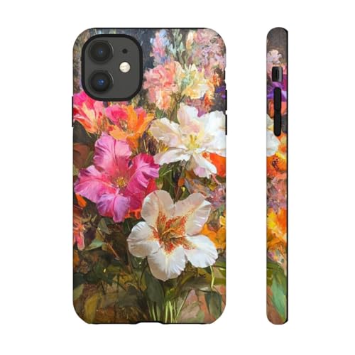 Peinture bouquet floral coque iPhone 11 colorée pour illuminer vos journées
