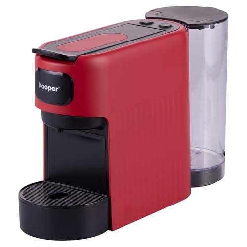 Kooper - Cafetera espresso de cápsulas rojas, 1350 W