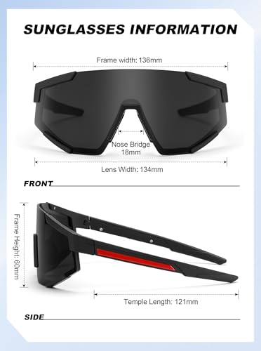 Sport Sunglasses Sunglasses for Mens, Beach Vcation Essentials,58mm UV 400 Protection Lens Sunnies(2316)3