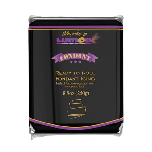 Dekozauber24 Premium Fondant schwarz 250g glutenfrei für Torten Kuchen und Figuren schwarzer Rollfondant weich und biegsam essbare Zuckerpaste für schwarze Tortendeko