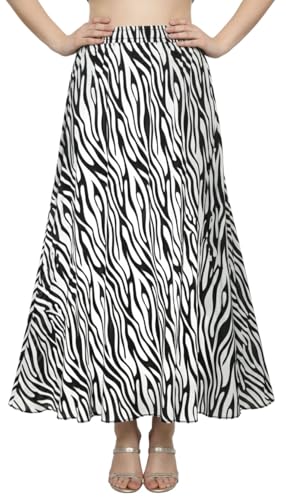 Image of VAGISHA Women's 4-Metre Flared Long Skirt | Skirts for Women Long Length | Long Skirts for Girls | Ethnic & Boho Printed Wear with Elastic Waist | Perfect for Party, Festive & Casual Look