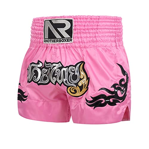 Foto von Muay Thai Boxen, Kampf-Shorts, Sportbekleidung, Training, Wettkampf, atmungsaktiv, Muay Thai-Seil-Design, Kampfsport, Kickbox-Shorts, Kleidung, Schwarz, L, L