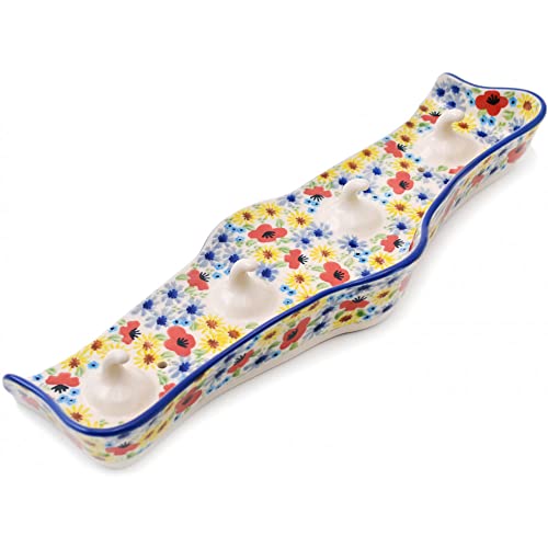 Polish Pottery 14½-inch Wall Hanger (Winter To Spring Theme) Signature UNIKAT + Certificate of Authenticity