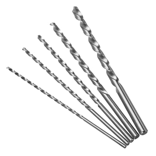 5 PCS Extra Long Twist Drill Bits, 150 mm Long High-Speed Steel Wood Drill Bits, Mennyback Long Drill-Bits Hardness Spiral Wood Drill-Bit Straight Shank Set for Drilling Tool (2mm 3mm 3.5mm 4mm 5mm)