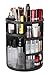 Syntus 360 Rotating Makeup Organizer, DIY Adjustable Bathroom Makeup Carousel Spinning Holder Rack, Large Capacity Cosmetics Storage Box Vanity Shelf Countertop, Fits Makeup Brushes, Lipsticks, Black