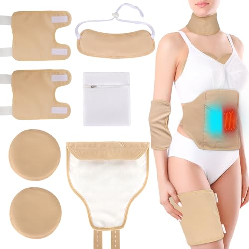 7PCS Castor Oil Packs Reusable Castor Oil Pack Wrap Kit, Organic Castor Oil Pack for Liver Detox Storage Bag for Aid Sleep Digestive Constipation