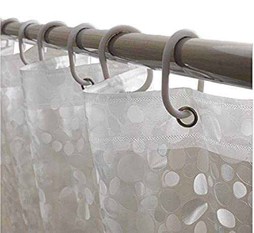 Image of SHAVIN PVC 7 Feet Shower Curtain for Bathroom Waterproof Coin Printed Designer Curtain with 8 Hooks (Pack of 1, 84 x 54 Inches)