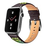 EBLSE Leather Band Compatible with Apple Watch Bands 44mm 42mm 40mm 38mm Women Men ，Featured Patter