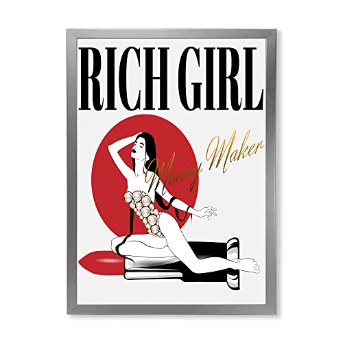 Image of DesignQ Girl In Swimsuit With Pomade Vintage Framed Wall Art