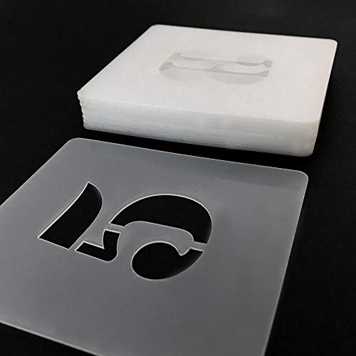 QBIX Ensemble de pochoir de chiffres et symboles - police de pochoir - hauteur de chiffres 5cm - pochoir bricolage convivial réutilisable pour la peinture, l'artisanat, le mur, les meubles - Image 7