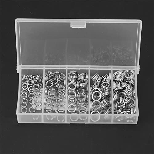 200pcs Fishing Split Rings Assortment Kit Stainless Steel Double Flat Wire Snap Ring Lure Fishing Tackle Connector2