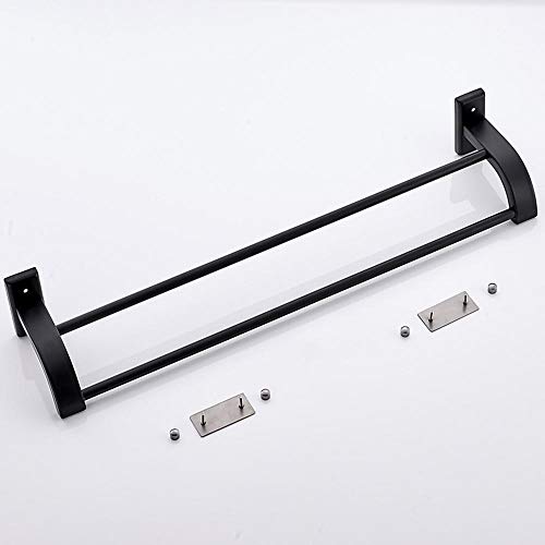 Toallero baño inoxidable 304 negro doble para solucionar falta de espacio 8