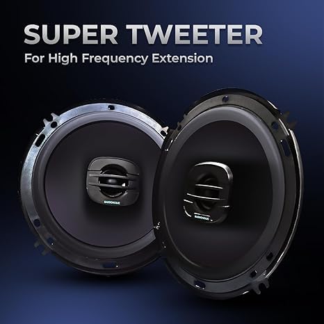BLSP06 6 inch 2-Way Coaxial Car Speakers | High Bass with Imported Rubber Edge Cone | Powerful Sound & Crystal-Clear Treble | Universal Fit for Cars, SUVs & Trucks