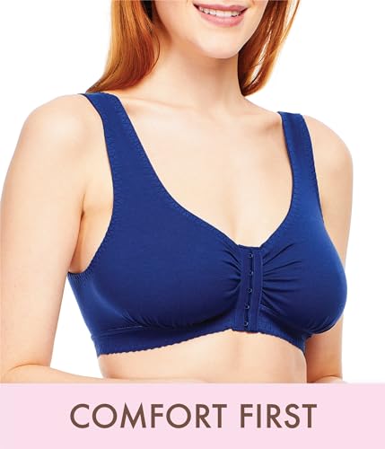 Image of Carole Martin Full-Freedom Front Closure Bra, Perfect Wireless Cotton Sleep Bras for Women