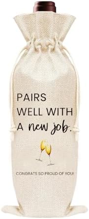 New Job Gifts for Men Women Coworkers Leaving Wine Bag Gifts for Women Men Boss Friends Going Away Gifts for Co Workers New Job Congratulations Gift for Daughter Son Coworker Goodbye Gifts Wine Bags image 2