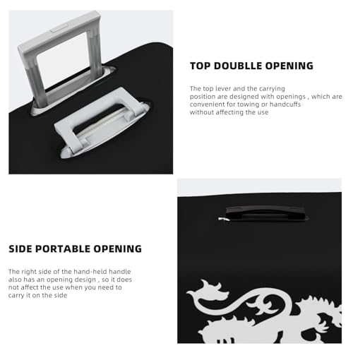 Lion Rampant Scotland Travel Luggage Cover Suitcase Protector Fits 29-32 Inch Case(Black,XL)4