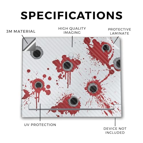 Image of Carbon Fiber Laptop Skin Compatible with Alienware X16 R2 (2024) - Bullet Holes - Premium 3M Vinyl Protective Wrap Decal Cover - Easy to Apply | Crafted in The USA by MightySkins
