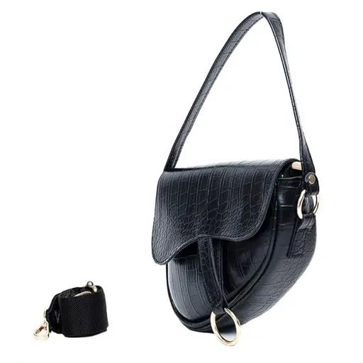 Crossbody Purse for Women, Sling Bag with Shoulder Strap, Side bag for girls, small purse, Curve shape croco sling bag (Black) (B0D57XPLK8) Amazon Price History, Amazon Price Tracker