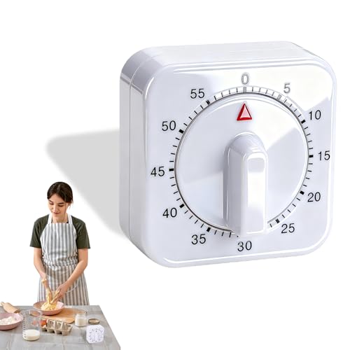 Kitchen Timer, Kitchen Timers For Cooking Egg Timers For Boiling Eggs Mechanical Timer Clock Countdown Timer Small Countdown Clock For Teachers Kids, Exercise, Home, Cooking, Baking White