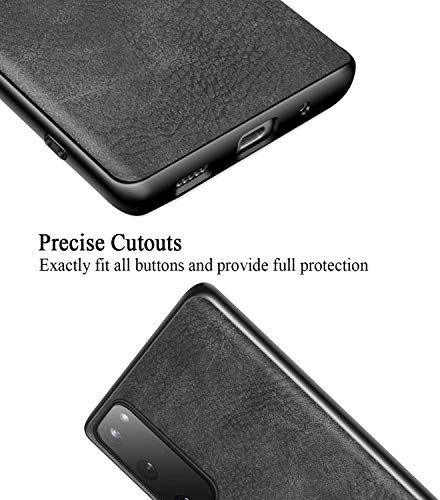 Image of Excelsior Premium PU Leather Back Cover case with 360 Degree Full Body Protection | Shockproof for Samsung Galaxy S20 FE (Black)