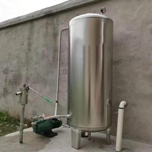 ZYHAOYAN Depósito De Presión De Agua De Acero Inoxidable con Puerto De Limpieza, Depósito De Presión Vertical De Ósmosis Inversa Automática, con Kit De Montaje, para Agricultura(60L/15.8Gal)