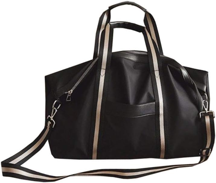 Sac de sport noir 47x36x14cm pour fitness et voyage week-end avec bandoulière