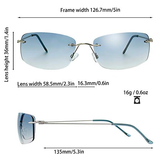 Image of The Fresh Minimalist Small Rectangular Sunglasses Clear Eyewear - Exquisite Packaging