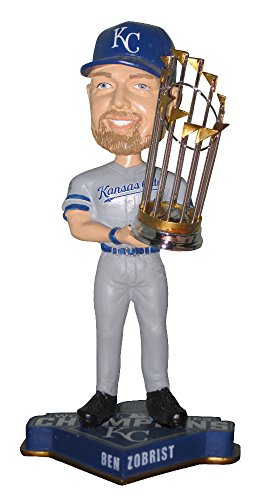 FOCO MLB Kansas City Royals Zobrist B. #18 2015 World Series Champions Bobble, Blue, One Size