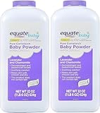 Equate Pure Cornstarch Baby Powder with Lavender and Chamomile 22 oz, 2-Pack