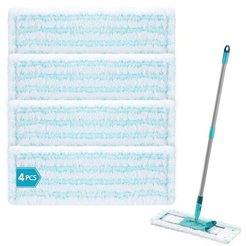 4pcs Ersatz-Wischbezüge für Leifheit Profi XL Micro Duo/Profi XL Cotton Plus Ersatzbezug für Leifheit Profi X L Flecken schnell entfernen Effiziente Mikrofaser Ersatzbezug für alle Böden