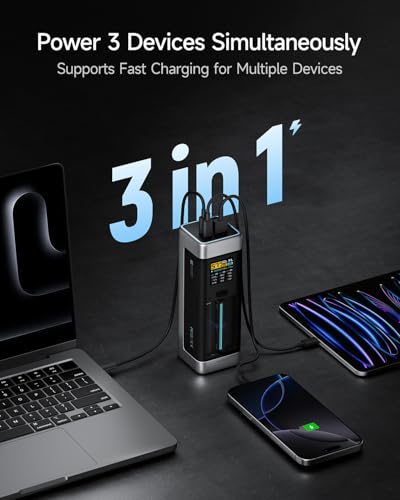 CUKTECH 20 Laptop PowerBank 140W, 25000mAh Power Bank Fast Charging with 3 Ports, Portable Charger USB C PPS PD3.0, Digital Display, High Capacity Battery Pack for Dell, iPad, iPhone 15Pro etc